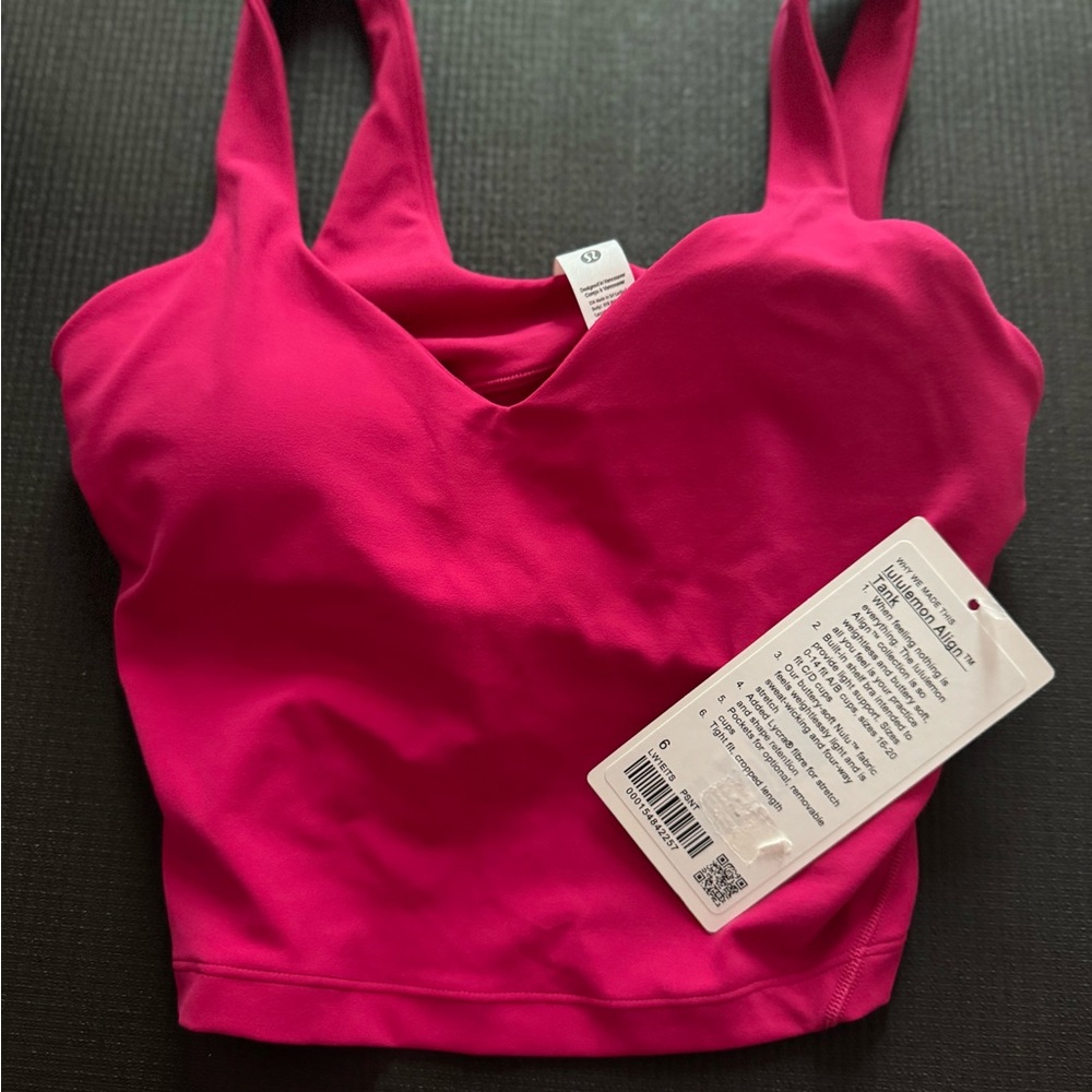 Lululemon Align Passionate Pink Tank Top sz 6